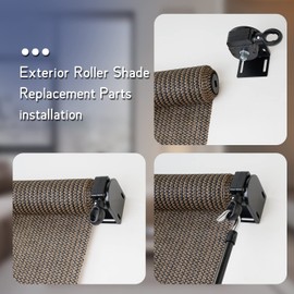 Sunvisor Replacement Parts, Cordless Crank kit, Roller Blind mounting Bracket, for Coolaroo External Sunshade, Outdoor Sunshade