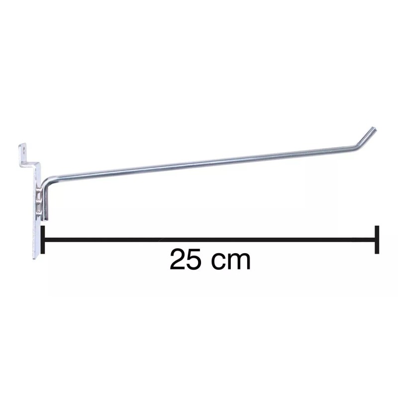 Exhivit Gancho Blister 25 Cms Cromo Panel Ranurado Exhibipanel 50pz