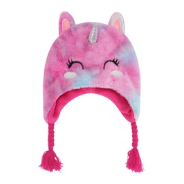 KEEPFLY Kids Animal Plush Hat Super Soft Warm Hat with Ear Flaps Unisex Fleece Toddler Winter Hat for Boys Girls, Rainbow 2-5T