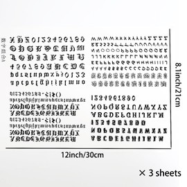 30 Sheet Alphabet Temporary Tattoo Stickers Finger Tattoos Black English Letters DIY Name Tattoo Cross Crown Tattoos Wrist Finger Body Art Fake Tattoo Kit for Adults Women Men and Kids