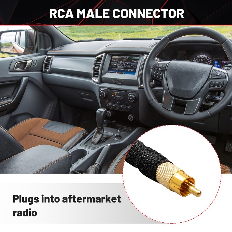 RED WOLF Rearview Camera Harness W/RCA Plug Replace HC3Z-19A387-B, HU5Z-19A387-A