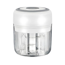 Mini Electric Food Processor and Garlic Chopper - 250ML, USB Charging, 3 Blades - Perfect for Chopping Vegetable, Pepper, Onion, Garlic, Ginger, Spice, Meat, Baby Food, and More (White)