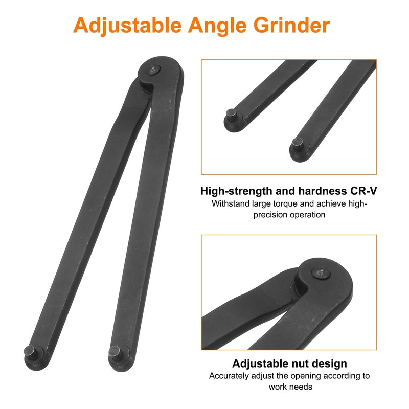 sourcing map Universal Adjustable Angle Grinder Wrench 3" Span Diameter