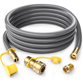 GasXpert 24FT 1/2 inch Natural Gas Hose with Quick Connect Fittings, Natural Gas Conversion Kit for Grill, Fireplace, Heater, Burner, Generator and More NG Appliances-CSA
