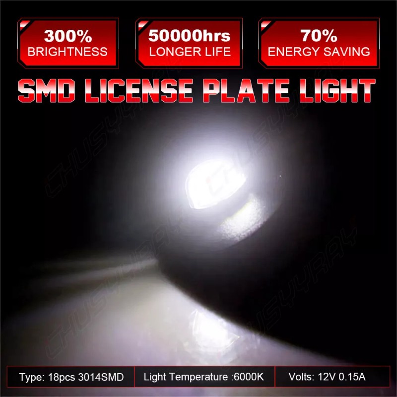 CHUSYYRAY 2pcs LED License Plate Light Tail Assembly Lamp For