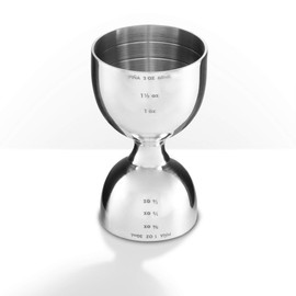 Piña Barware Stainless Steel Commercial 2oz. / 1oz. Bell Style Measuring Jigger Bar Tool - Mirror Polished Finish, One Jigger