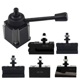 findmall 6Pcs AXA 250-111 Wedge Type Tool Post Set Quick Change Tool Post Set Lathe Holder AXA Tool Post Set Swing Dia 12 Inch