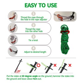 3Pcs Tree Stake Kit, 3Pcs 30CM Heavy Duty Tree Stake with 3Pcs Tree Staking Straps and Anchor Rope for Tree Stakes and Supports in Hurricane Protection & Bad Weather