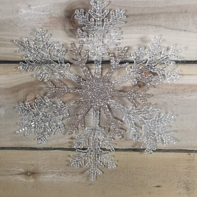 Elegance by Snow White Decorative 30cm Hanging Glitter Snowflake, Gold