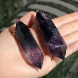 GUJOXILA GUJOXILA 8-9 cm Fluorit Kristalle Steine 1Stk Gro? Sechseckige Edelsteine Heilsteine Natrliche Edelstein Turm Hexagonal Punkt Kristall Reiki Energie Stein Meditation Edelstein