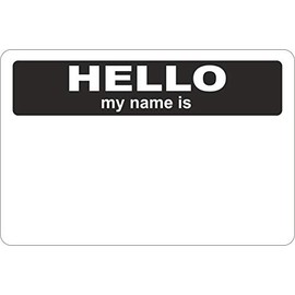 FSSS Ltd Hello my name is stickers x 100. 75 x 50mm! (BLACK)