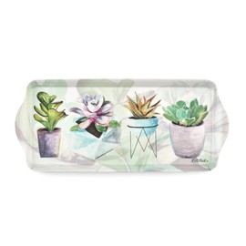 Pimpernel Succulents Collection Sandwich Tray | Serving Platter | Crudité and Appetizer Tray for Indoor and Outdoor use | Made of Melamine | Measures 15.1" x 6.5" | Dishwasher Safe