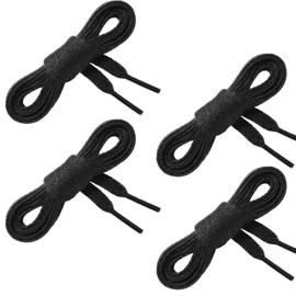 WILLBOND 2 Pairs Flat Shoelaces Trainer Shoelaces Replacements Athletic Shoe Laces for Sports Shoes, Casual Shoes Adults or Kids, Black