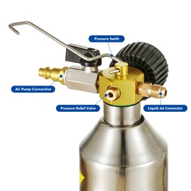 Yonligonju AC Flush Kit, Auto air Conditioning Pipeline Cleaning Tool Set,R134A R12 R22 R404 R410A AC System Flush Kit Can Tool with 220PSI Gauge, Air Fittings and Hose