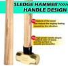 WEDO Brass Sledge Hammer with Wooden Handle, 4lb, 380mm, 15"
