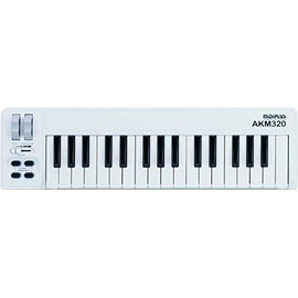 MIDIPLUS AKM320 USB MIDI Keyboard Controller, White, 32-key, With Cubase
