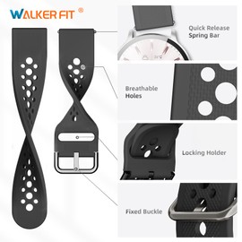 WalkerFit 22mm Smart Watch Band for Samsung Galaxy, for Garmin, Compatible for IWD19/IDW26/IDW16/IDW13/ID208BT/IDW17/IDW21, Quick Release Watch Band Replacement Straps M6 Ultra/M2 PRO/A2 PRO