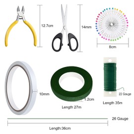 CHRORINE Floral Arrangement Tools Kit 6 Pcs Floral Tapes 26 Gauge Floral Wire 22 Guage Floral Stem Wire for Bouquet Stem Wrapping and Floral Crafts