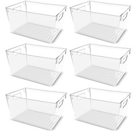 Utopia Kitchen Utopia Kitchen Clear Organizer or Storage Bins - 6 Pack Pantry Organizers and Storage Bins - Large Clear Storage Containers for Organizing Fridge, Kitchen Organization
