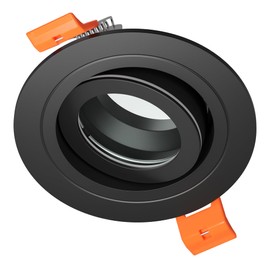 ledscom.de Recessed Bathroom Ceiling Light ERID, Damp-Proof, Bathroom, IP44, Round, swivelling, Black matt, Ip44, swivelling, Outdoor, recessed Spotlight, spotlights, mounting Frame, Frame, Ceiling
