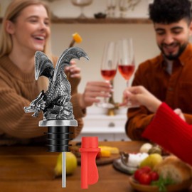 LKKCHER Dragon Gifts for Men, Dragon Decoration 2-in-1 Wine Stoppers and Pourer, Dragon Figures, Wine Gifts Birthday, Valentine's Day, Christmas, Father's Gifts for Men, Father, Boyfriend
