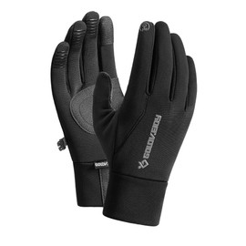 Karsaer G0173 Motorcycle Gloves, Winter, Cold Protection, Fleece Lined, PU Anti-Slip, Smartphone Compatible, Winter Gloves, Riding, Climbing, Running, Stretchable, Unisex