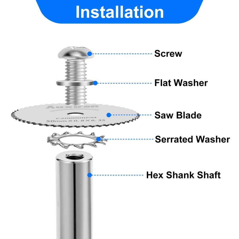 11 PCS Rotary Drill Saw Blades: 6 PCS Mini Circular