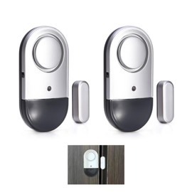2 Pack Door Window Alarm, Magnetic Sensor Wireless 125dB Slim Home Security System Easy DIY Installation Anti-Theft Entry Alert for Office Apartment Garage Drawer Safety Protection No Wiring Required