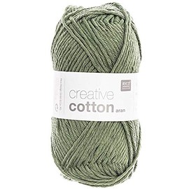 Rico Creative Cotton Aran Colour 66 Ivy Cotton Yarn for Knitting and Crocheting, Crochet Wool