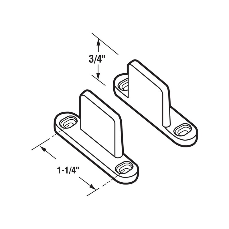 Prime-Line N 6567 Nylon, By-Pass Door Floor Guide (2 Pack)