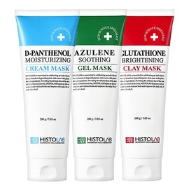[10% coupon] Histolab mask 3-piece set Dipanthenol cream mask 200g + Azulene gel mask 200g + Glutathione clay mask 200g / [10%쿠폰] 히스토랩 마스크 3종세트 디판테놀 크림마스크 200g+아줄렌 겔마스크 200g+글루타티온 클레이마스크 200g