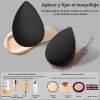 14 Huevos De Maquillaje De Esponja Negros (con Caja)