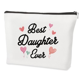 QONCV Daughter Christmas Gifts, Best Daughter Makeup Bag Mothers Day Valentines Day National Daughters Day Birthday Christmas Easter Graduation Cosmetic Bags Gift Ideas for Women