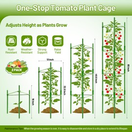 Legigo 2 Pack Tomato Cages with 10 Gallon Grow Bags- 48inch Tomato Trellis Plant Support Stakes Planter, Tomato Plant Cages Garden Trellis for Vertical Climbing Plants Vegetables Flowers Fruits