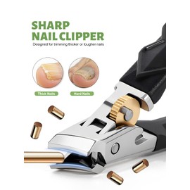 Solymody Nail Expert with Splash Guard, Nail Clippers Toenails Fingernail, Nail Clippers Large with Wide Jaw Opening, Toenail Clippers for Seniors and Adults (B)