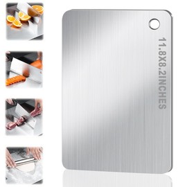 BHLPOOGY Titanium Cutting Boards for Kitchen, 100% Pure Titanium Double-sided food-grade Cutting Boards for Meat Cheese Vegetable Fruit (A)