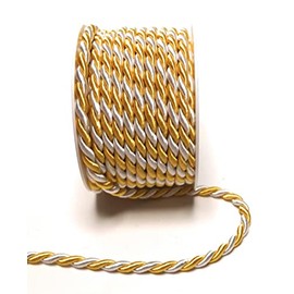s.dekoda Cord 10 m x 6 mm Two-Tone Yellow - White Twist Cord Decorative Ribbon Cord