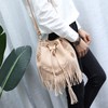 Jywmsc Women's Fringe Tassel Shoulder Bag Leisure Boho Bucket Shoulder