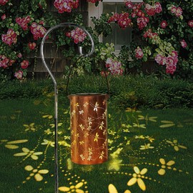 ZIKSUN Solar Lanterns Outdoor Garden Hanging Lights, Dragonfly Hollow Design IP65 Waterproof Lantern, Solar Auto On/Off Lanterns Perfect Gifts for Garden Outside Table Patio Balcony Courtyard