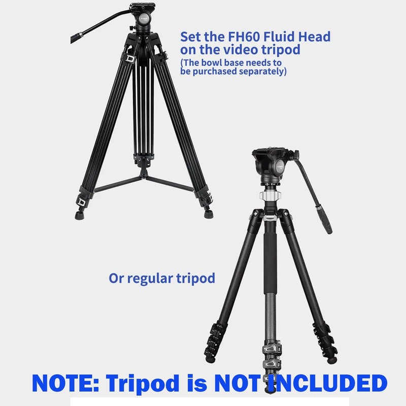 YC Onion FH60 Fluid Head for Tripod, Pineta Pro Monopod,