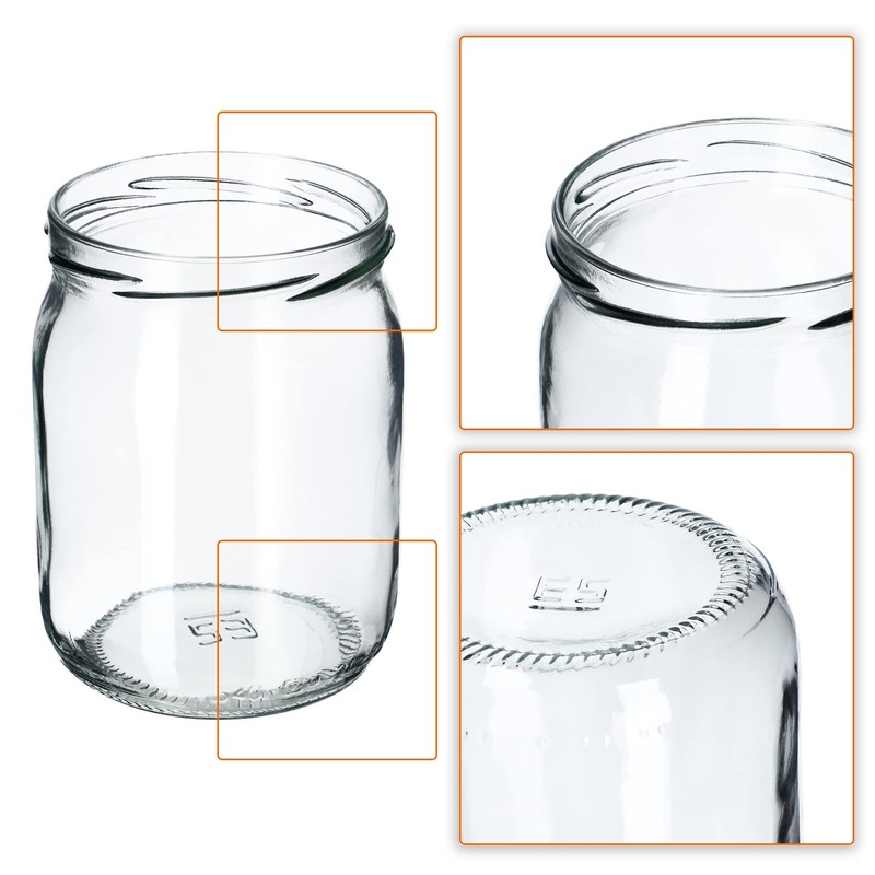 Kadax Set of 8 Preserving Jars, 540 ml, TO82 Heart,