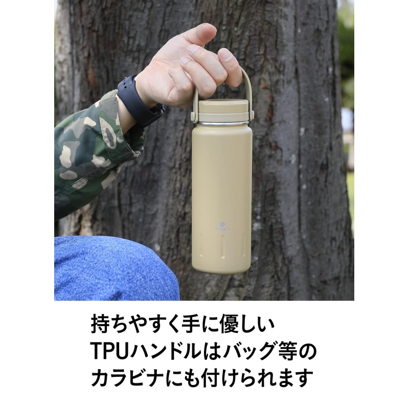 CBJAPAN SANTECO Khaki Water Bottle, 16.9 fl oz (500 ml),