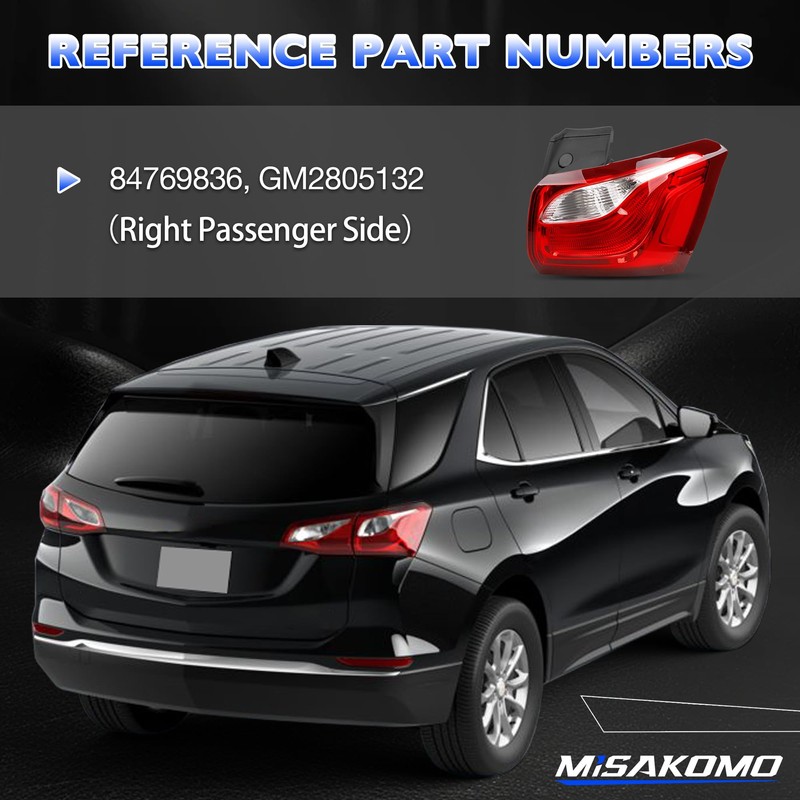 Misakomo Tail Lights Compatible with Chevy Equinox 2018 2019 2020