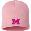 Michigan Primary Logo Solid Knit Beanie - Pink w Pink