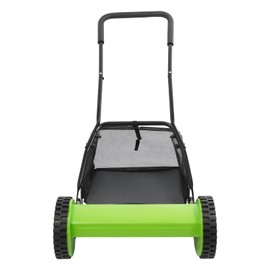 CUBELLIN Push Reel Lawn Mower 16-Inch 5-Blade Push Mower with Grass Catcher Height Adjustable Manual Reel Push Mowers, 2 Wheels Drive