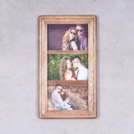 levandeo Picture Frame Collage 3 Photos 10 x 15 cm Wood Brown Glass Stand Decorative Photo Frame Gallery Photo Stand Home Decoration Wall Decoration