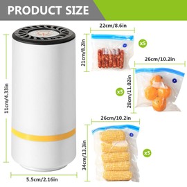 Vacuum Sealer with 15 Vacuum Bags, Vacuum Sealer for Food, Mini Vacuum Sealer Hand Vacuum Sealer Vacuum Sealer Film Sealing Machine Vacuum Sealer for Dry and Moist Food