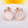 LZD 18K Rose Gold Zirconia Drop Stud Earrings L93
