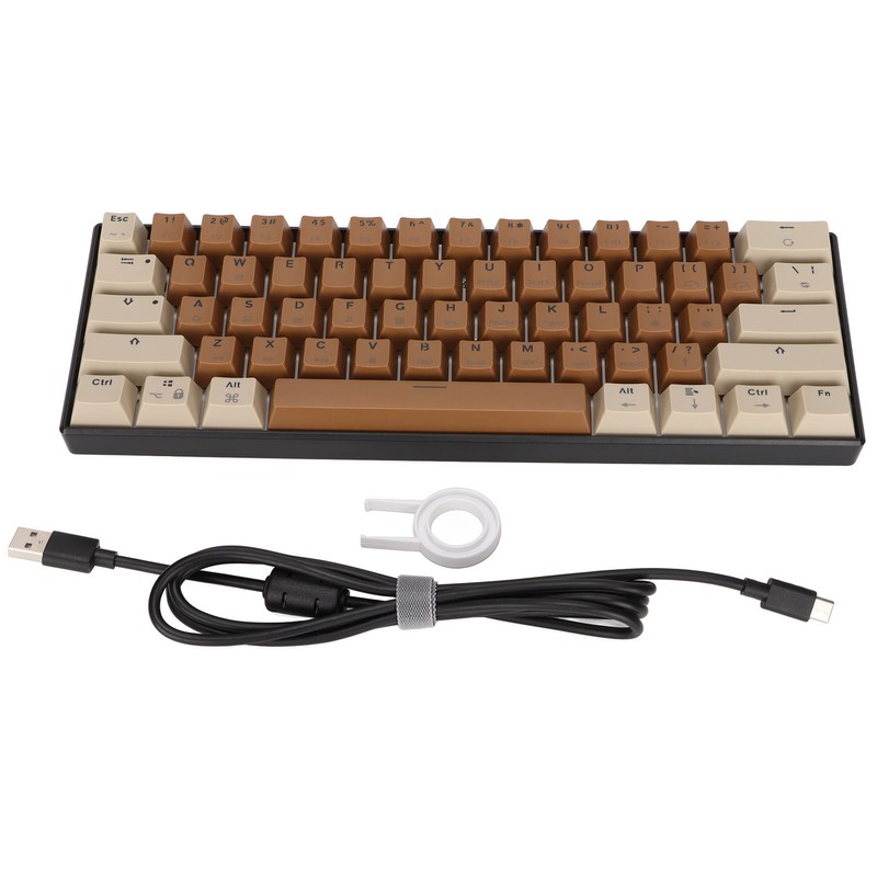 61 Keys Mechanical Keyboard Color Mixing Quick Response Wired Keyboard
