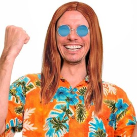 HatStar Hippie Wig 70s Wigs for Men and Women for Carnival Fancy Dress Theme Party (Brown)